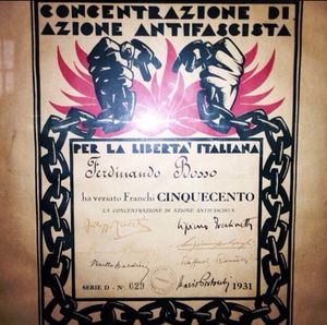 1931년 이탈리아 반파시스트 집중 회원 배지