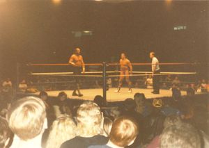 네브래스카주 오마하에서 열린 1991년 WWF 라이브 이벤트 하우스쇼에서 제이크 로버츠 대 릭 마텔(Rick Martel) 경기