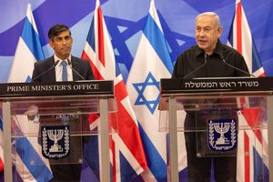 2023년 10월 19일, 예루살렘에서 수낵과 이스라엘 총리 벤자민 네타냐후