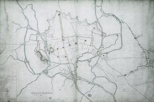 드 곰이 1644년에 그린 옥스퍼드의 남북전쟁 시대 방어 시설 계획도