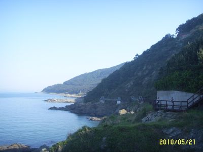 이기대 공원 산책로에 드러난 유천층군 안산암질 화산각력암(Kanb)