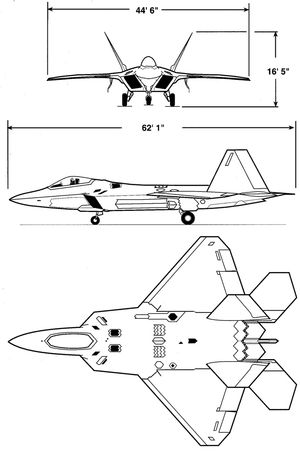 F-22 랩터 3면도