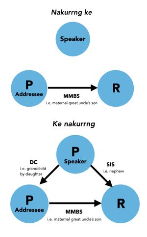 비닌지 쿠누크어의 nakurrng의 이중 관계 및 삼중 관계 의미