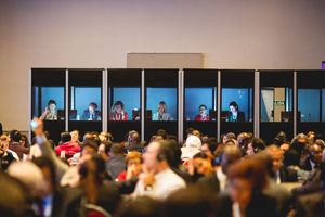 세계무역기구 2017년 회의의 동시통역 부스