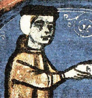 자코모 다 렌티니 (14세기 미니어처 세부, 피렌체 국립 중앙 도서관)