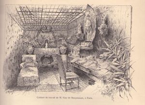 귀스타브 프레팡(Gustave Fraipont)이 삽화로 그린 모파상의 서재