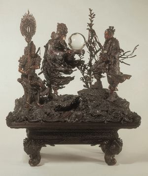 오타케 고리유니(Otake Koriyuni)의 청동으로 만든 신화 속 무리, 일본 미술 할릴리 컬렉션(Khalili Collection of Japanese Art)