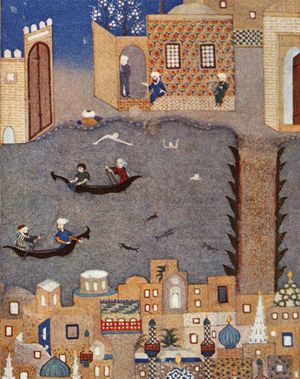 쉬르완이 그린 1468년 바그다드 홍수 그림