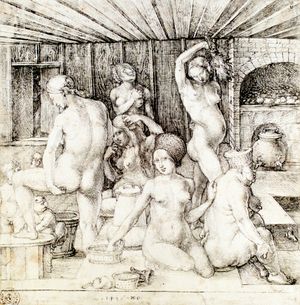 알브레히트 뒤러(Albrecht Dürer)의 여인의 목욕 (1496)