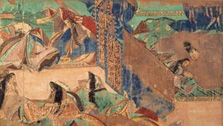 겐지 모노가타리 에마키의 장면, [[헤이안 시대]], 12세기 초 ([[일본의 국보|국보]])