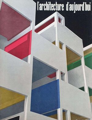 1954년 12월호 L'Architecture d'Aujourd'hui 표지에 실린 GAMMA의 카리에르 센트랄의 Nid D'Abeille.