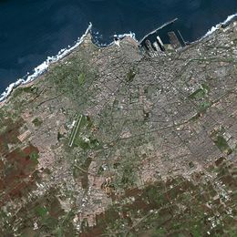 위성으로부터 보여지는 카사블랑카