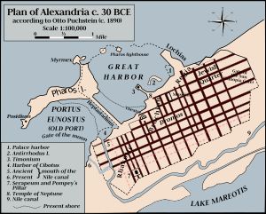 기원전 30년의 이집트 알렉산드리아와 알렉산드리아 항구.