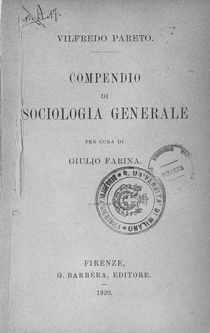 Compendio di sociologia generale, 1920