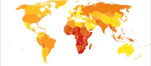 2012년 백만 명당 감염성 및 기생충 질환 사망자 수
