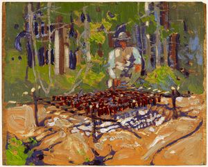 토론토 온타리오 미술관 소장, 톰 톰슨(Tom Thomson)의 1916년 스케치 The Poacher