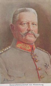 1915년에 그려진 힌덴부르크 원수의 초상화