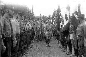 1931년 9월, 돌격대원을 사열하는 히틀러와 룀