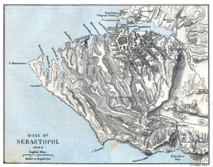 세바스토폴로 가는 길, 그리고 "죽음의 계곡"(중앙)