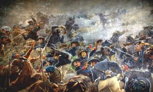 체르나야 전투에서 러시아군의 공격을 저지하는 이탈리아 베르살리에리.