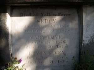 뉴올리언스 묘지에는 1878년 황열병 대유행으로 사망한 사람들의 묘비가 있다.