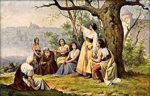 리부셰 공주가 프라하의 영광을 예언하는 모습