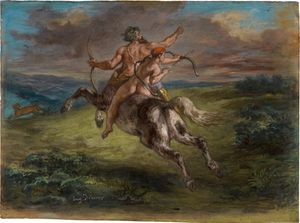 들라크루아(Eugène Delacroix)의 아킬레우스의 교육, 파스텔, 약 1862년 (게티 센터(Getty Center), 로스앤젤레스)