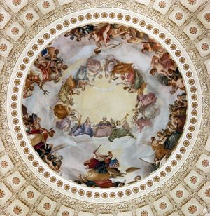 콘스탄티노 브루미디가 1865년에 그린 프레스코화 워싱턴의 신격화.