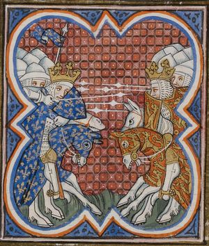 푸아티에 전투, 프랑스 대사건(Grandes Chroniques de France)에서 발췌