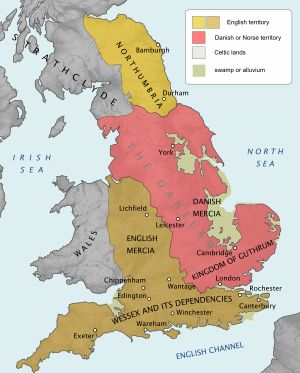 878년 당시 잉글랜드의 세력 분포