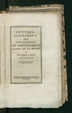 이탈리아 여러 친구들에게 보내는 편지, 1767