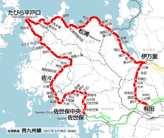 마쓰우라 철도 노선도