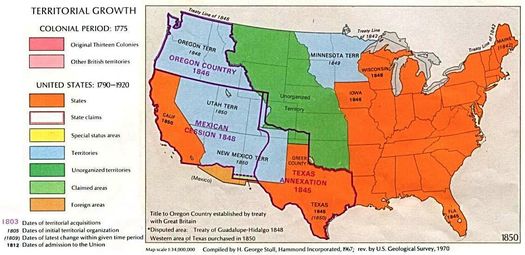 1850년의 미국 영토