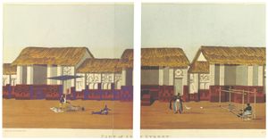 가나 쿠마시의 아둠 거리에서 케텐 직조공, 1819년