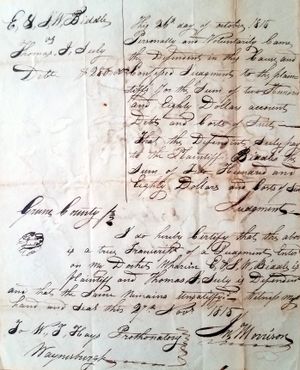 1815년 펜실베이니아주 그린 카운티 채무 판결