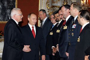 바츨라프 클라우스와 대통령 푸틴.