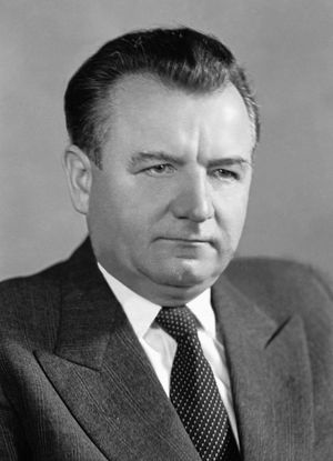 체코슬로바키아 공산당 지도자 클레멘트 고트발트. 그의 쿠데타로 베네시가 두 번째로 축출되었다.