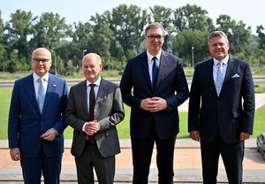 2024년 7월 19일, 알렉산다르 부치치 대통령과 독일 연방총리 올라프 숄츠 (벨그라드)