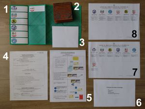 남미 이탈리아 유권자에게 보내진 선거 포장물