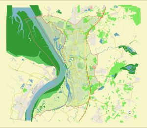브레머하펜과 브레멘 항구의 도로 지도