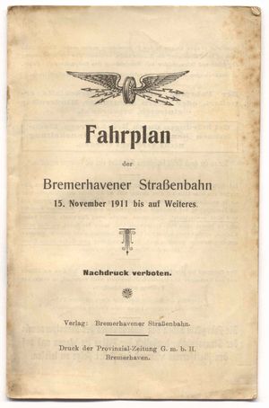 1911년 트램 시간표