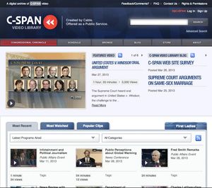 C-SPAN 비디오 라이브러리 홈페이지, 2013