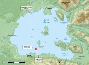 세바스티안 피녜라가 사망한 란코 호 헬리콥터 추락 사고 지도