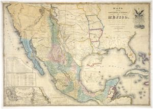 존 디스터널(John Disturnell)이 협상 중 사용한 1847년 지도 "Mapa de los Estados Unidos de Méjico"