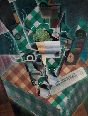 후안 그리스, Nature morte à la nappe à carreaux (Still Life with Checked Tablecloth)(1915), 메트로폴리탄 미술관, 뉴욕