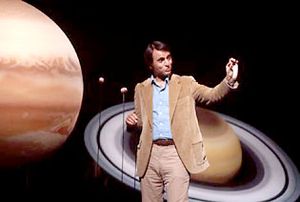 코스모스 촬영장의 칼 세이건