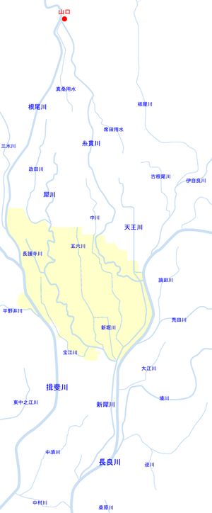 미즈호시(착색부) 주변 하천 위치도