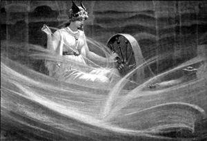 프리그가 구름을 잣는 모습, 존 찰스 돌먼 작