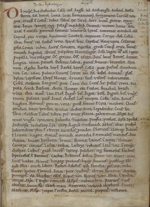 Vocabularium Cornicum}}의 첫 페이지