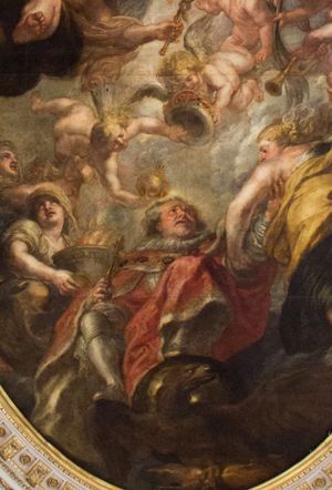 반케팅 하우스 천장에는 루벤스가 천사들에게 끌려 올라가는 제임스를 묘사했다.